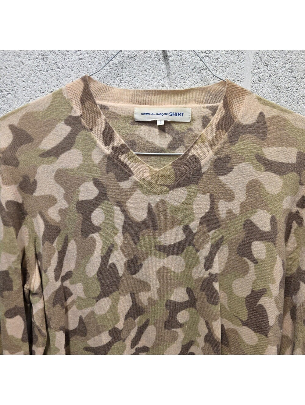 Comme des Garçons Shirt Camo Grey Cardigan Sweater L 21x26